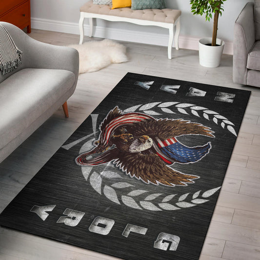 US Independence Day Navy Glory Flying Eagle Claw With US Flag Area Rug Home Decor
