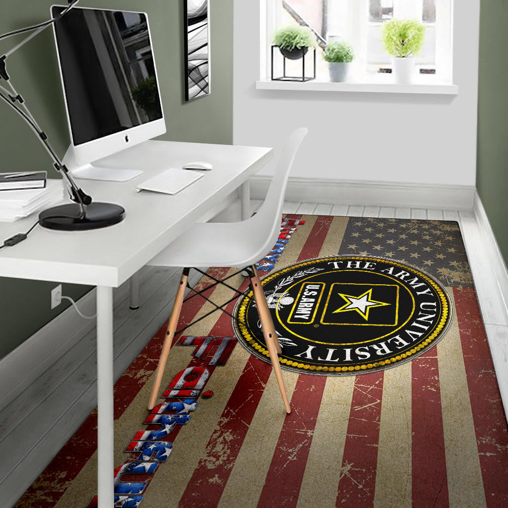 US Independence Day US Army University Always Faithful Area Rug Home Decor