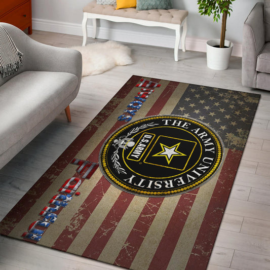US Independence Day US Army University Always Faithful Area Rug Home Decor