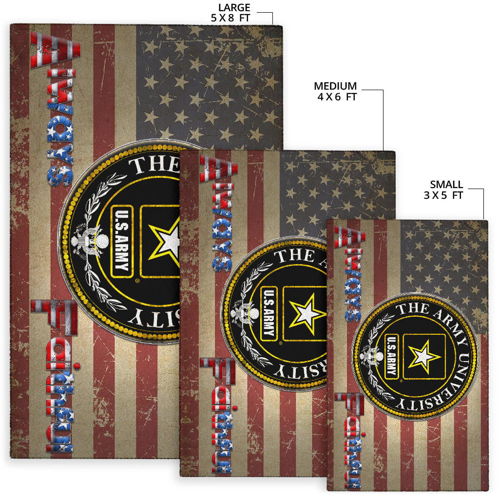 US Independence Day US Army University Always Faithful Area Rug Home Decor