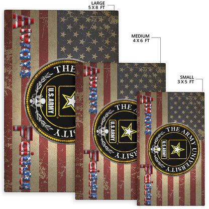 US Independence Day US Army University Always Faithful Area Rug Home Decor
