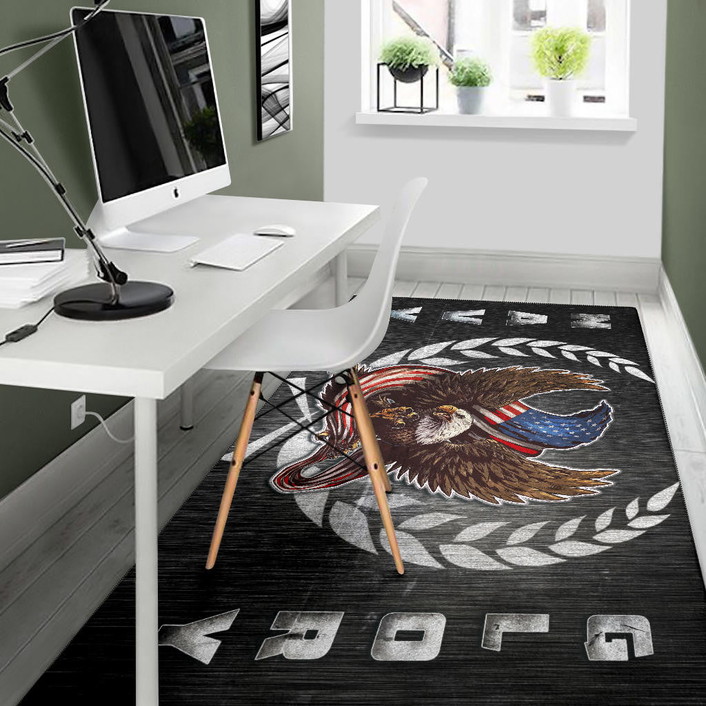 US Independence Day Navy Glory Flying Eagle Claw With US Flag Area Rug Home Decor