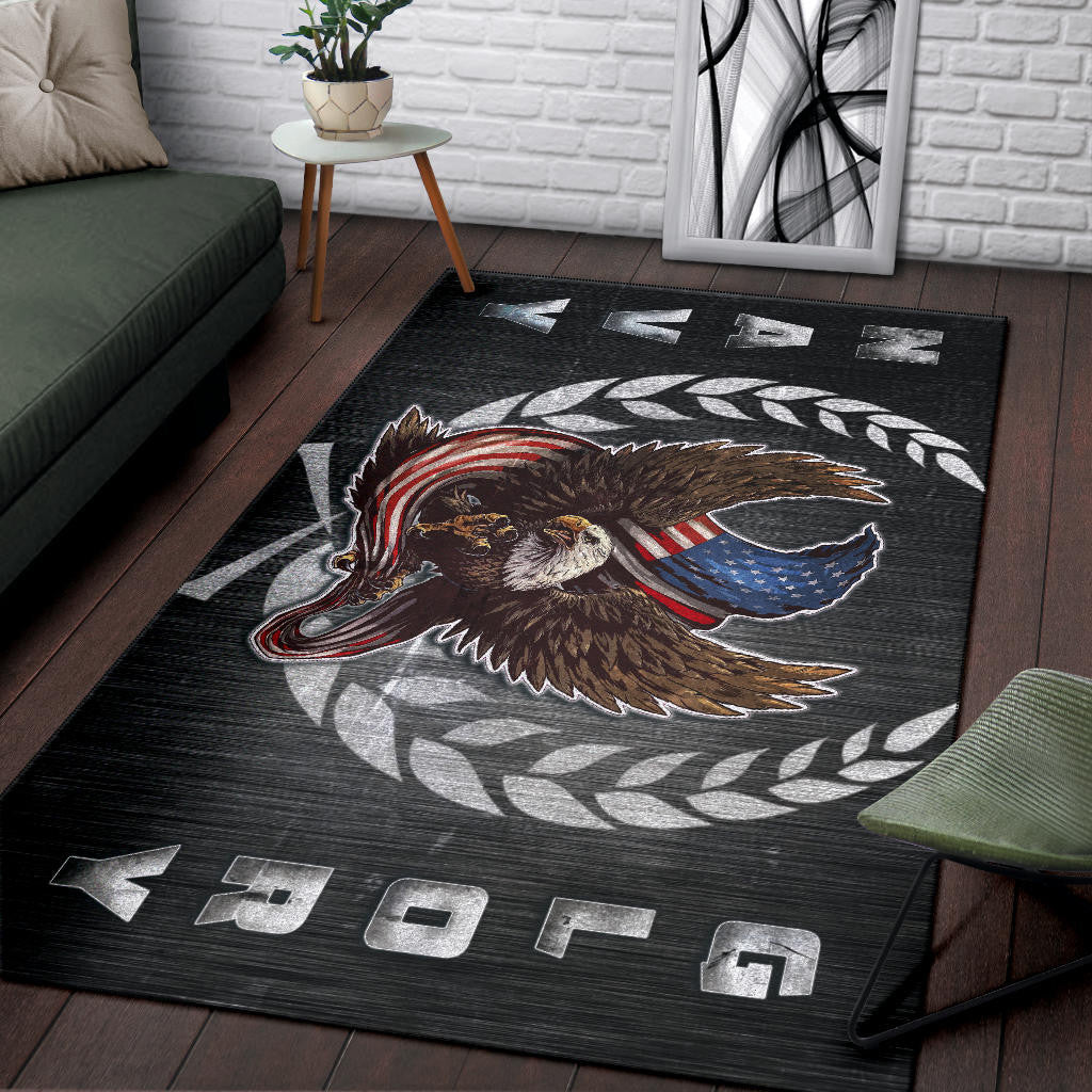 US Independence Day Navy Glory Flying Eagle Claw With US Flag Area Rug Home Decor
