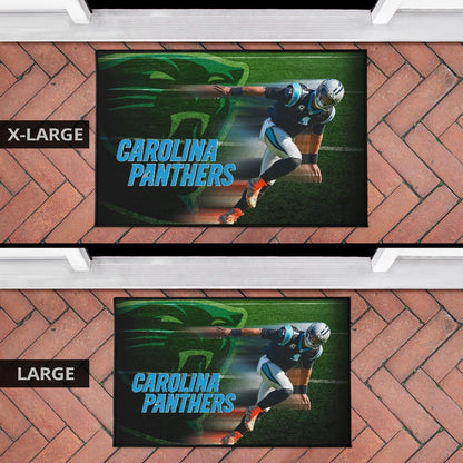 Carolina Panthers American Football Cam Newton Running Lightning Speed Door Mat Home Decor