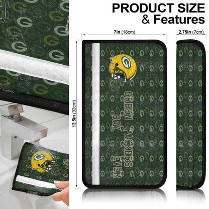 Green Bay Packers American Football Packers Ever Yellow Vintage G Helmet Seat Belt Covers