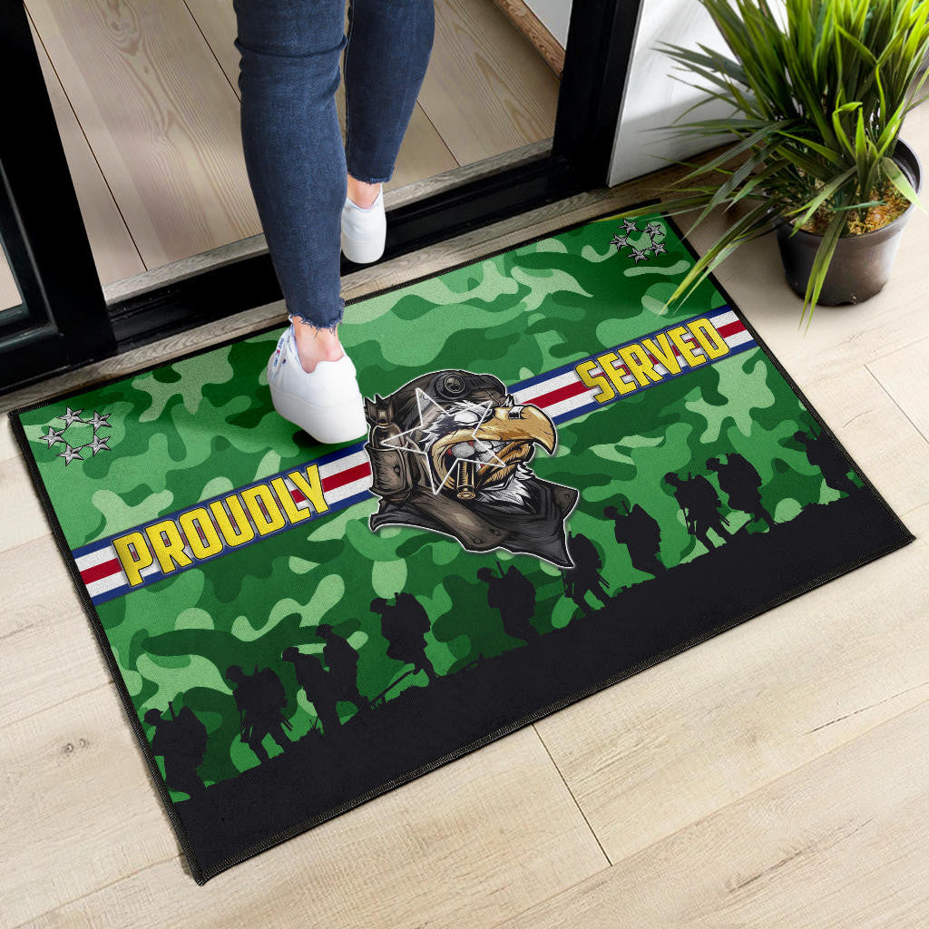 US Independence Day Proudly Served US Army Soldier Silhouette Door Mat Home Decor