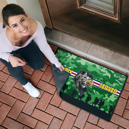 US Independence Day Proudly Served US Army Soldier Silhouette Door Mat Home Decor