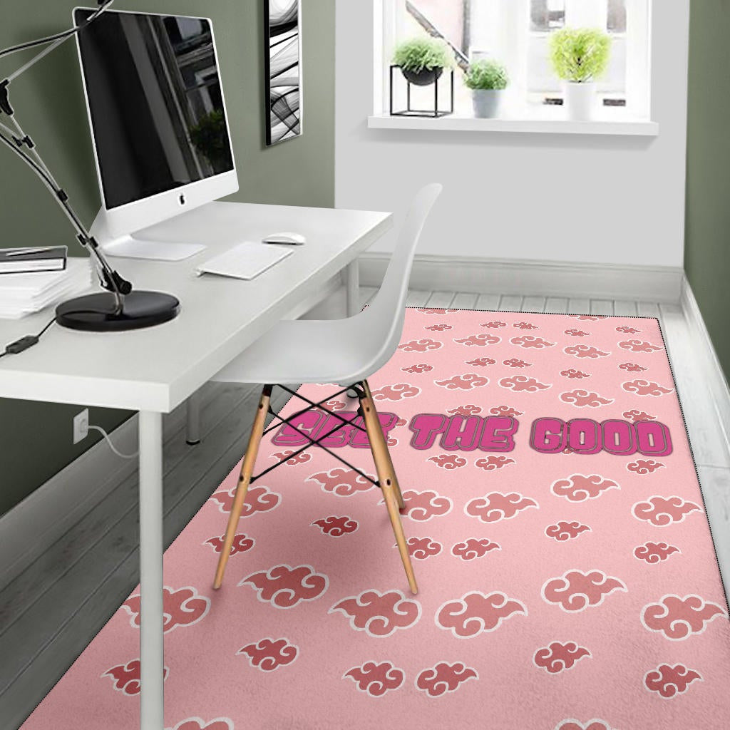 See The Good Akatsuki Pink Cloud Patterns Area Rug Home Decor