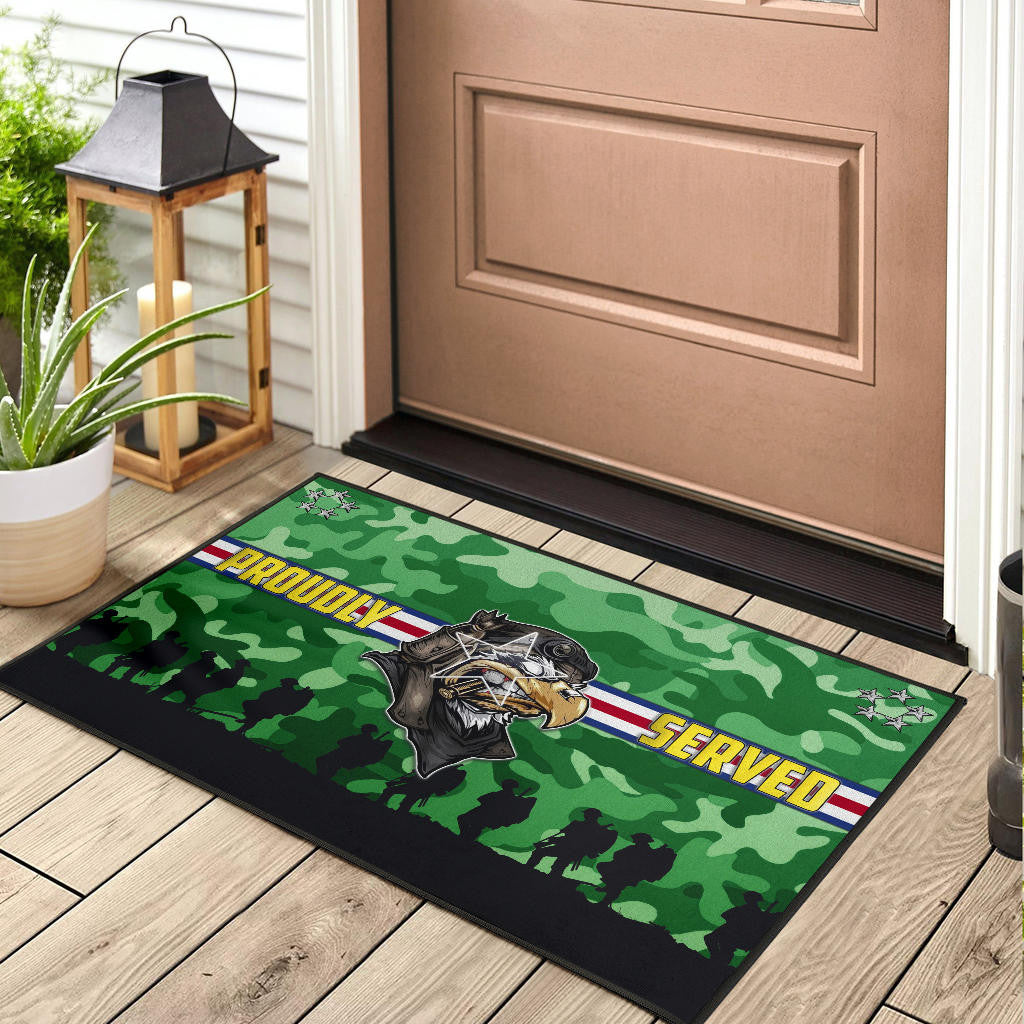 US Independence Day Proudly Served US Army Soldier Silhouette Door Mat Home Decor