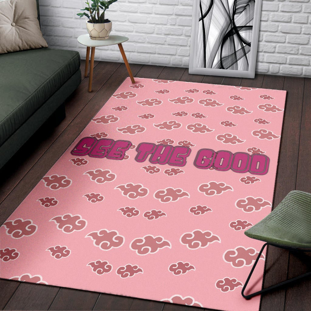See The Good Akatsuki Pink Cloud Patterns Area Rug Home Decor