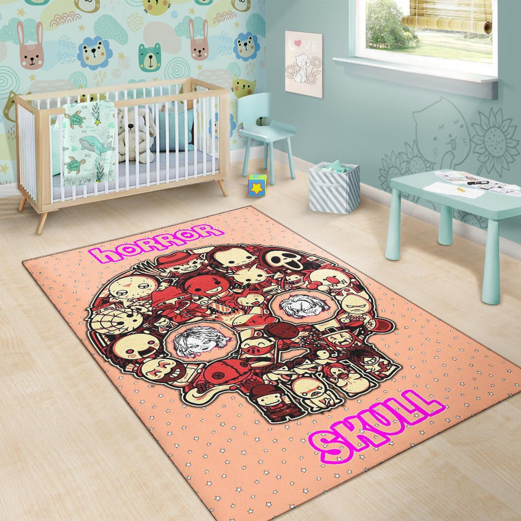 Horror Movie Horror Villains Face In Skull Star Background Area Rug Home Decor
