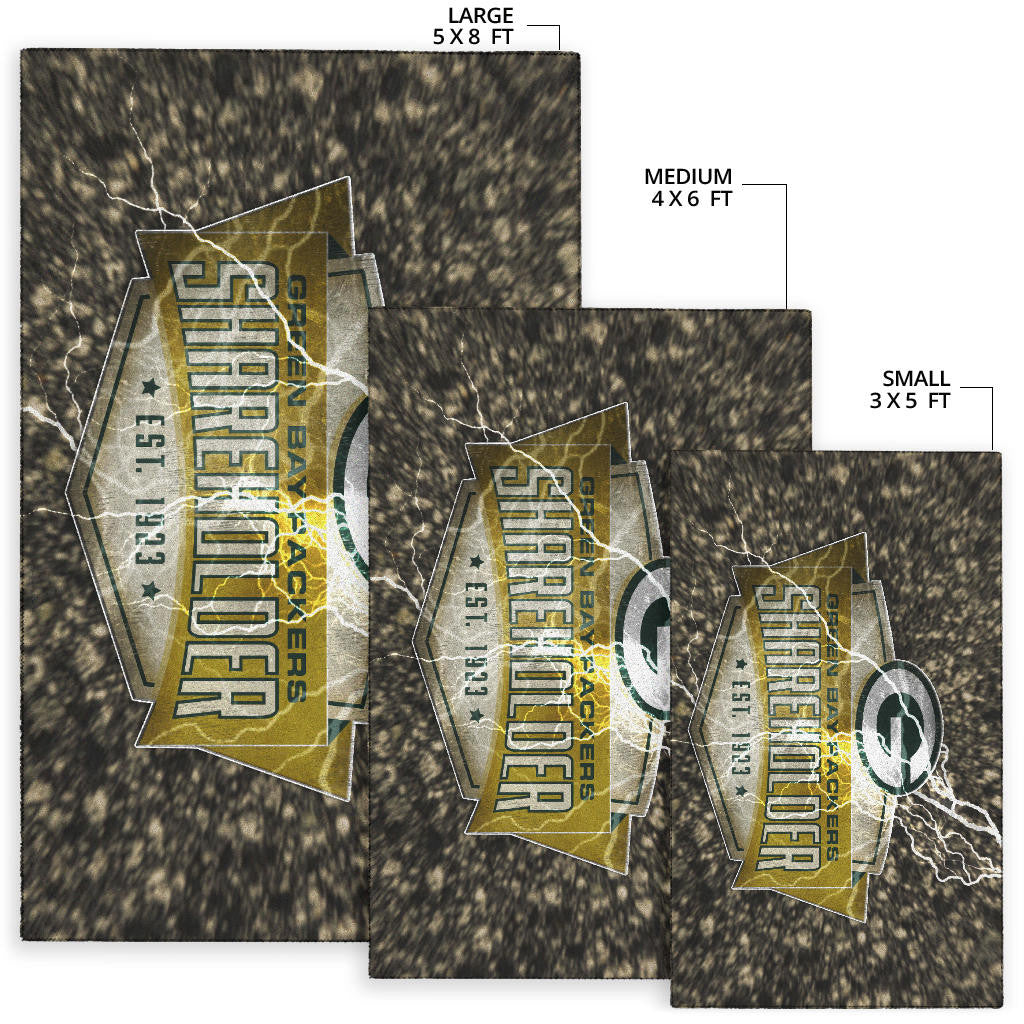 Green Bay American Football Packers G Shareholders Est 1923 Lightning Area Rug Home Decor