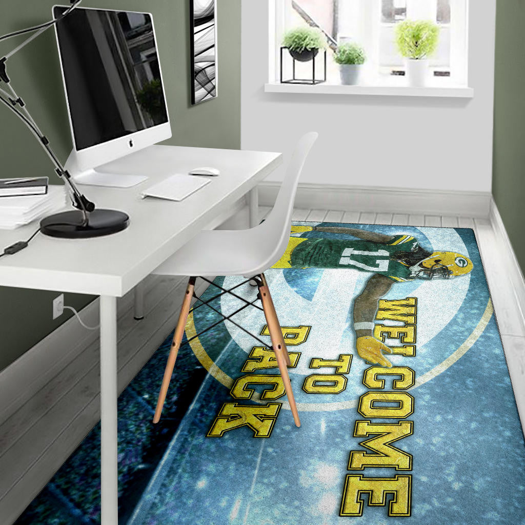 Green Bay American Football Packers Davante Adams 17 Welcome To Pack Area Rug Home Decor