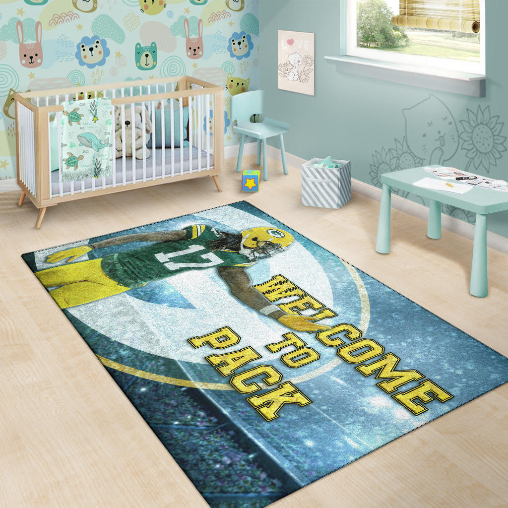 Green Bay American Football Packers Davante Adams 17 Welcome To Pack Area Rug Home Decor