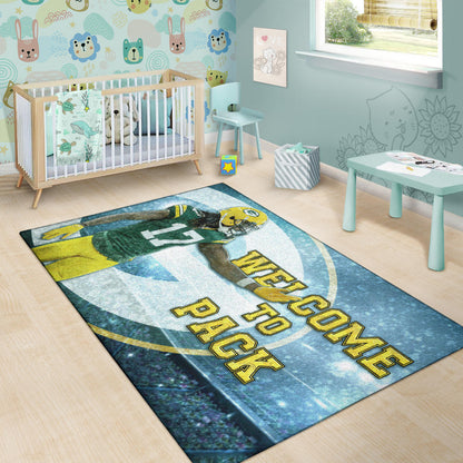 Green Bay American Football Packers Davante Adams 17 Welcome To Pack Area Rug Home Decor