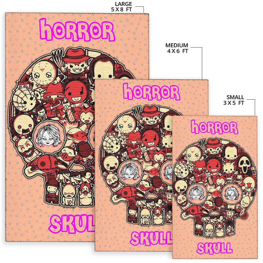 Horror Movie Horror Villains Face In Skull Star Background Area Rug Home Decor