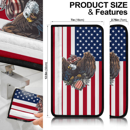 US Independence Day Eagle Taking US Shield Navy Seals Seat Belt Covers