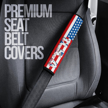 US Independence Day Bald Eagle Breaking Though Claw Scratch Seat Belt Covers