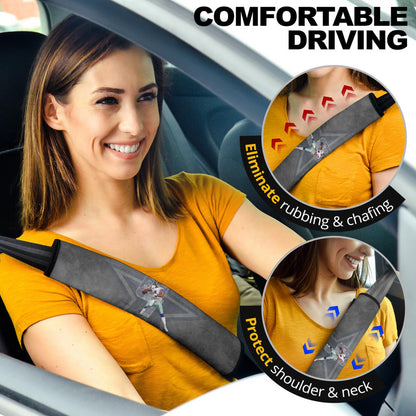 Dallas American Football Cowboy Player 04 Throwing Rugby Ball Light Grey Seat Belt Covers