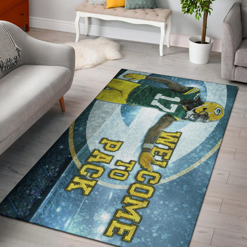 Green Bay American Football Packers Davante Adams 17 Welcome To Pack Area Rug Home Decor