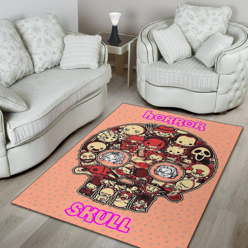 Horror Movie Horror Villains Face In Skull Star Background Area Rug Home Decor
