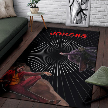 Horror Movie Evil Jokers Giving Cards Skulls Area Rug Home Decor