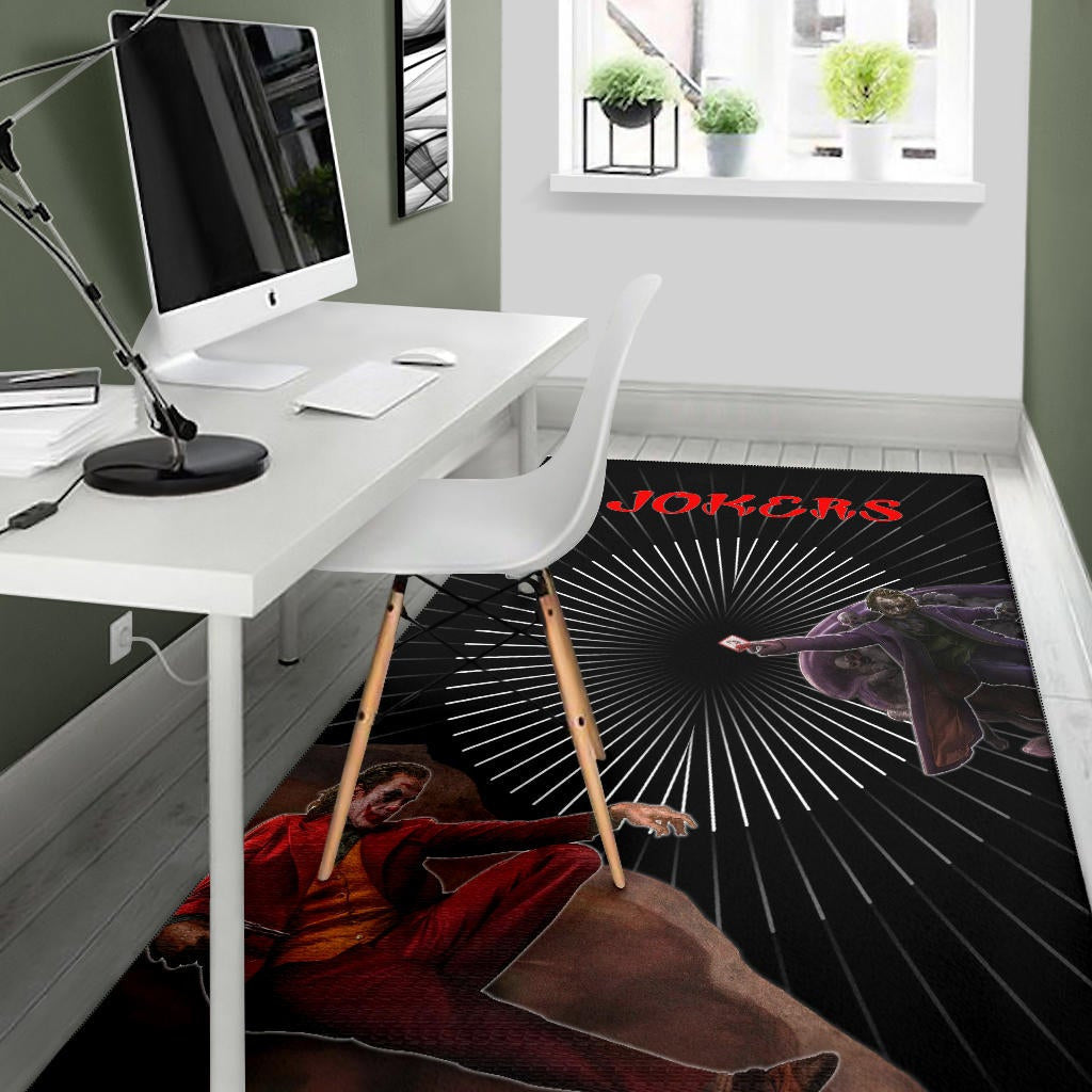Horror Movie Evil Jokers Giving Cards Skulls Area Rug Home Decor