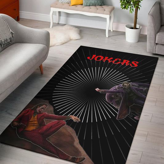 Horror Movie Evil Jokers Giving Cards Skulls Area Rug Home Decor