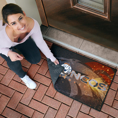 Denver American Football Broncos Machine Steel Broncos Metal Melting Door Mat Home Decor