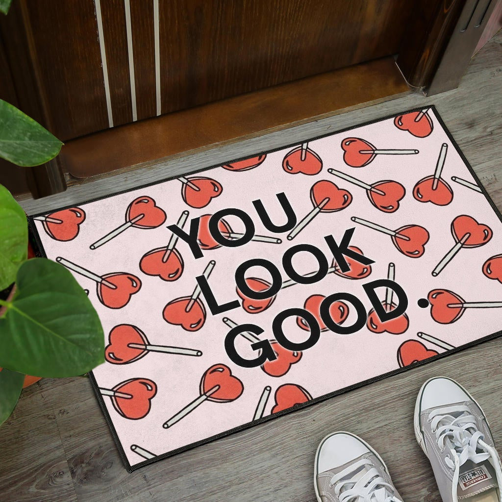 You Look Good Sweet Heart Candy Patterns Door Mat Home Decor