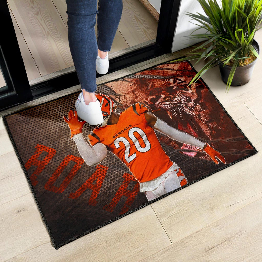 Cincinnati Bengals American Football Eli Apple Bengal Tiger Roar Claw Scratches Door Mat Home Decor