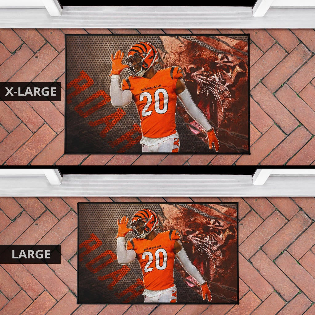 Cincinnati Bengals American Football Eli Apple Bengal Tiger Roar Claw Scratches Door Mat Home Decor