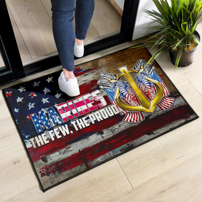 US Independence Day Marines Golden Ancor The Few The Proud Door Mat Home Decor