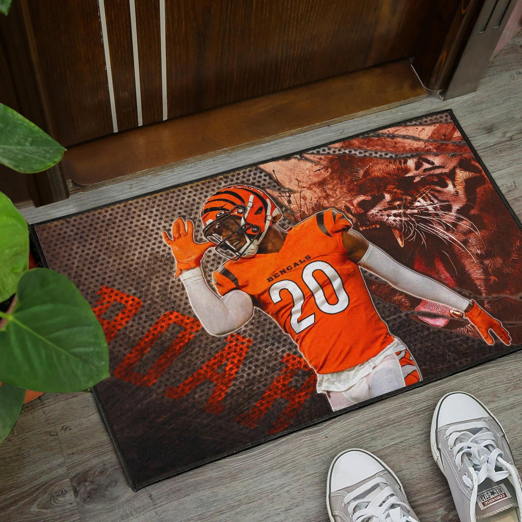 Cincinnati Bengals American Football Eli Apple Bengal Tiger Roar Claw Scratches Door Mat Home Decor