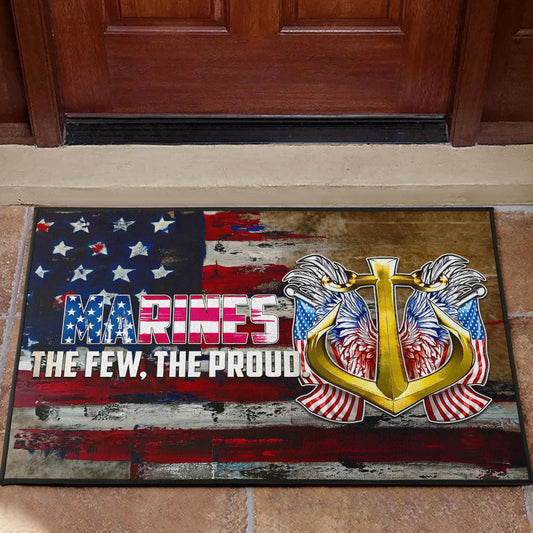 US Independence Day Marines Golden Ancor The Few The Proud Door Mat Home Decor