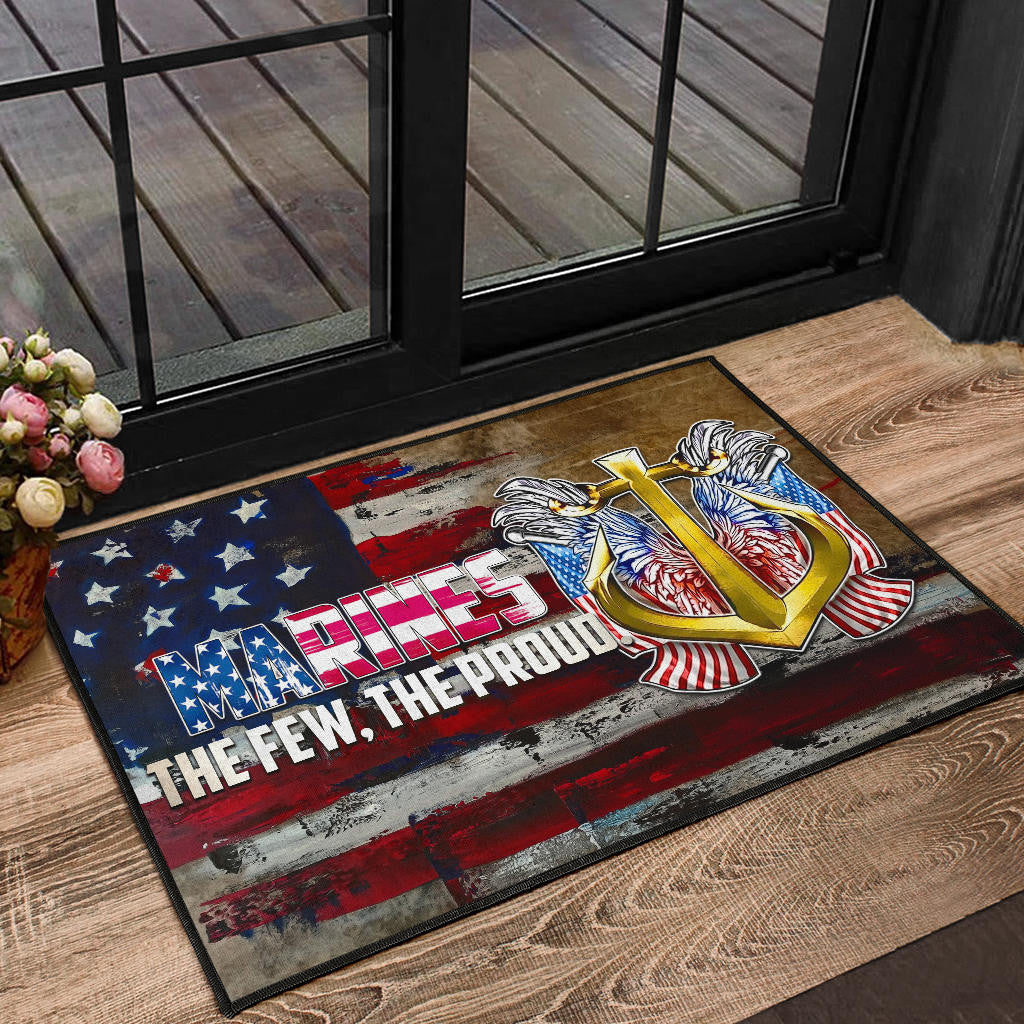 US Independence Day Marines Golden Ancor The Few The Proud Door Mat Home Decor