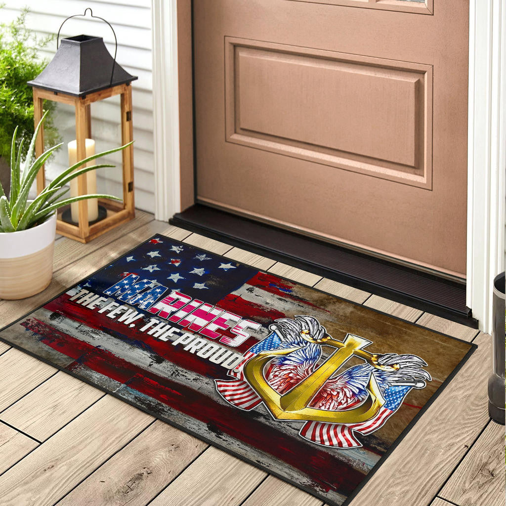 US Independence Day Marines Golden Ancor The Few The Proud Door Mat Home Decor