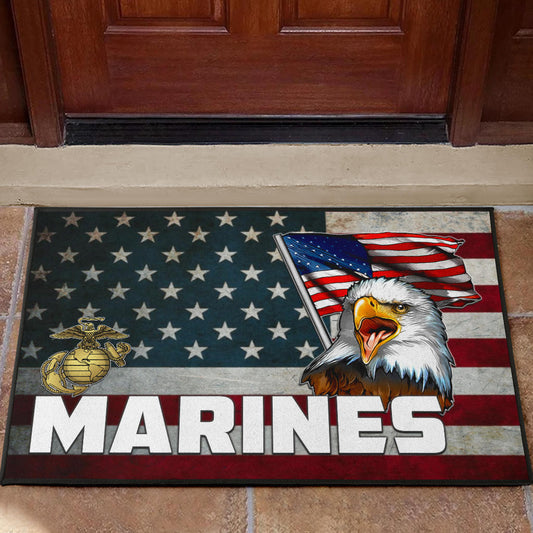 US Independence Day Bald Eagle Marines US Flag Door Mat Home Decor