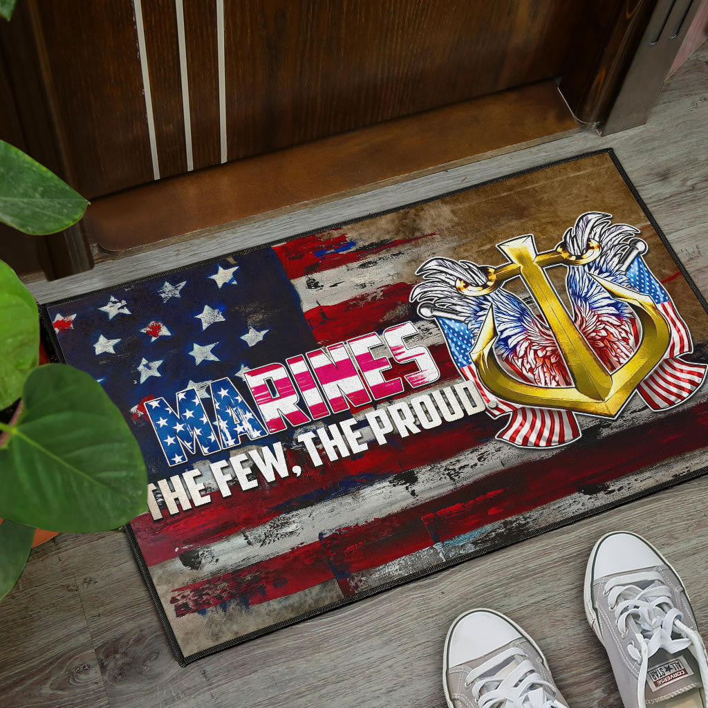 US Independence Day Marines Golden Ancor The Few The Proud Door Mat Home Decor