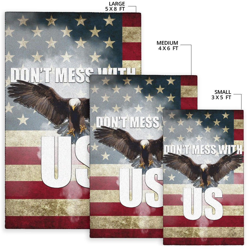 US Independence Day Bald Eagle Flying Don't Mess With US Area Rug Home Decor