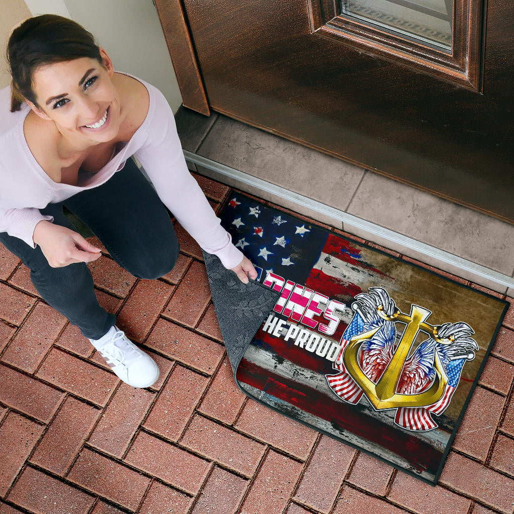 US Independence Day Marines Golden Ancor The Few The Proud Door Mat Home Decor