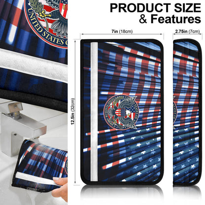 US Independence Day Bald Eagle USA Symbol Glory Flag Seat Belt Covers