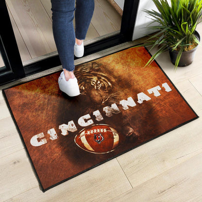 Cincinnati Bengals American Football Strong Bengal Tiger Rugby Ball Go Champion Door Mat Home Decor