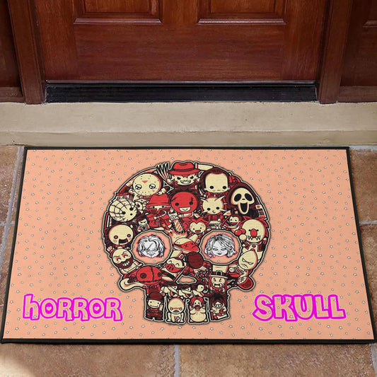 Horror Movie Horror Villains Face In Skull Star Background Door Mat Home Decor