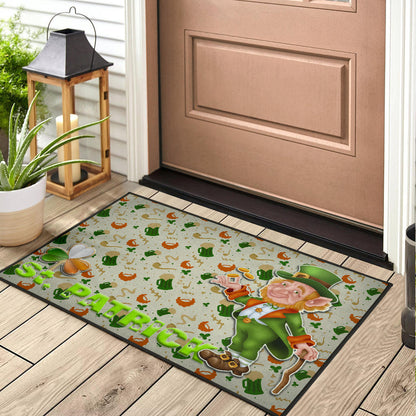 Saint Patrick's Leprechauns Artwork St. Patrick Symbols Patterns Door Mat Home Decor