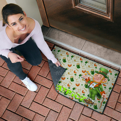 Saint Patrick's Leprechauns Artwork St. Patrick Symbols Patterns Door Mat Home Decor
