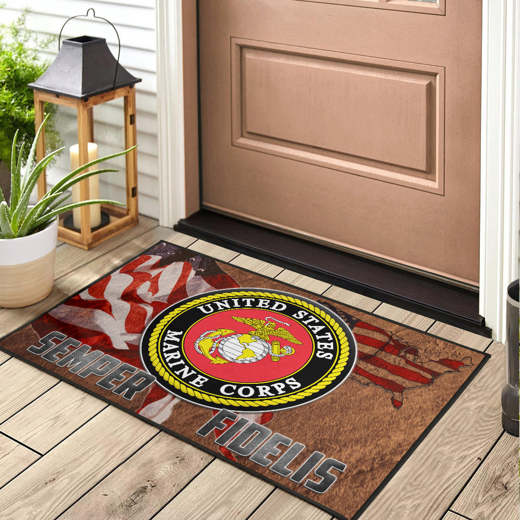 US Independence Day US Marine Corps Semper Fidelis Door Mat