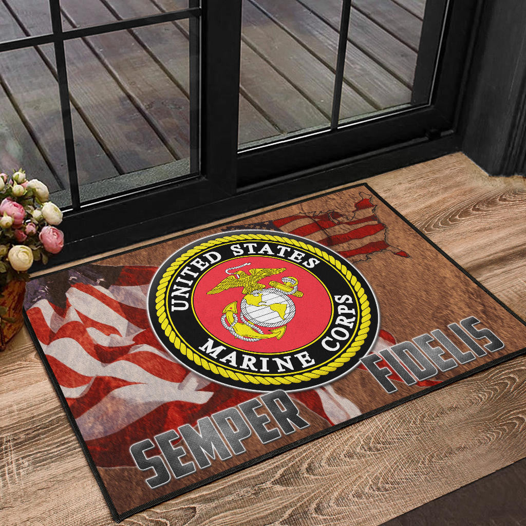 US Independence Day US Marine Corps Semper Fidelis Door Mat