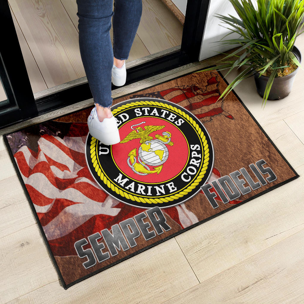 US Independence Day US Marine Corps Semper Fidelis Door Mat