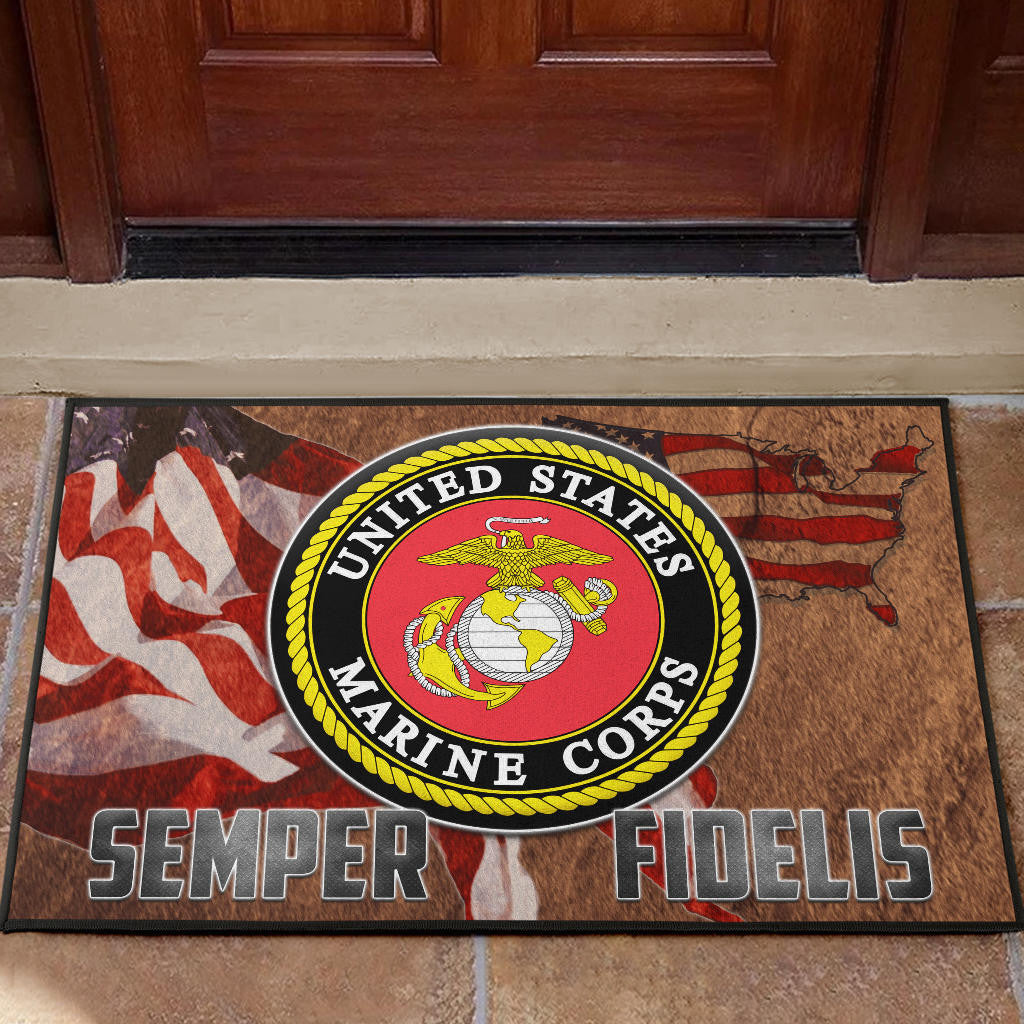 US Independence Day US Marine Corps Semper Fidelis Door Mat
